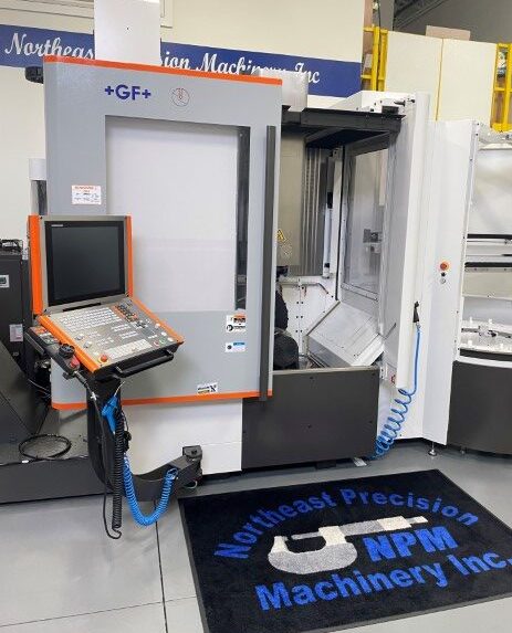 United Machining CNC Machinery on display in the Northeast Precision Machinery machine shop showroom in Warminster, PA.