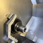 Spindle Probe inside the Haas SL-20 CNC Turning Center for precision machining USA